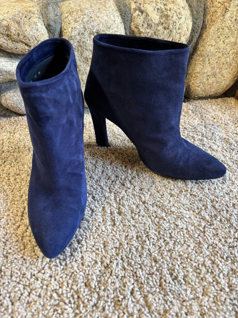 Stuart Weitzman Blue Suede Booties Size 7